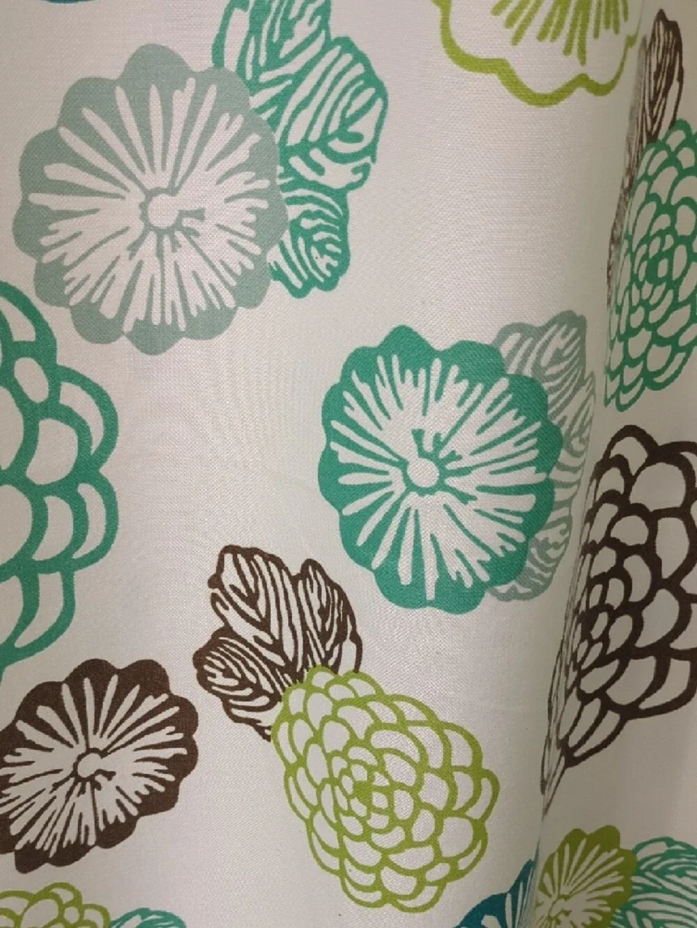 Wamsutta Shower Curtain with Teal, Lime & Brown Floral Print